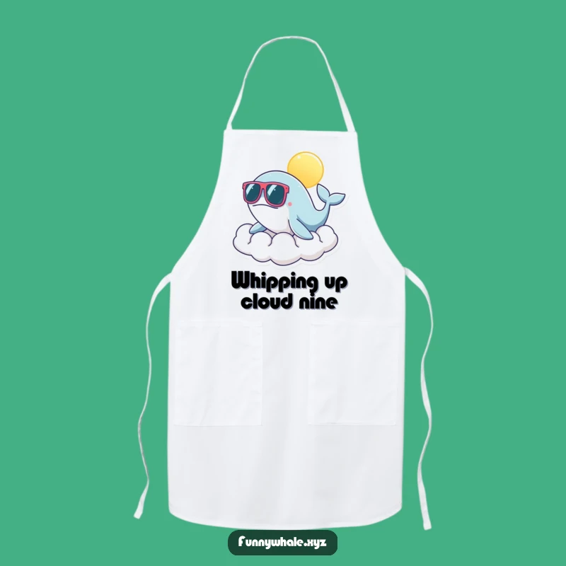 Funny Whale Sunglasses Cloud Apron: Cook with Sunny, Cheerful Vibes