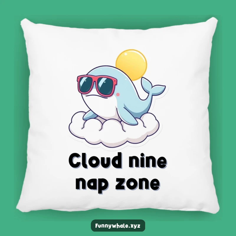 Funny Whale Sunglasses Cloud Pillow: Comfy & Cool Home Decor Accent