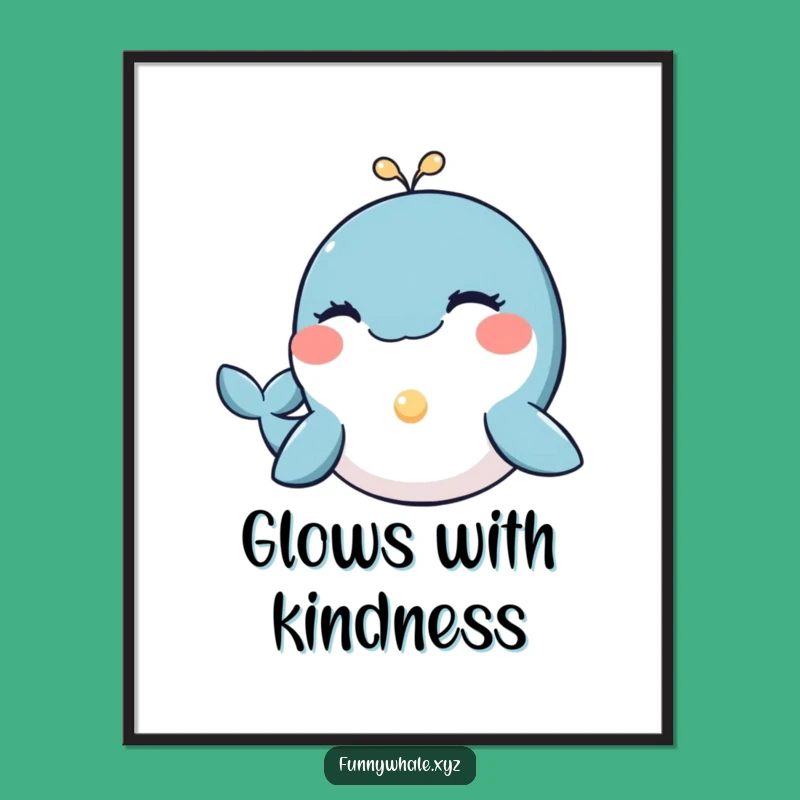 Funny Winking Whale Pearl Digital Print: Instant Charm for Your Walls