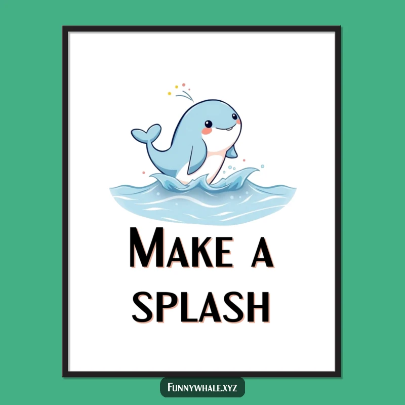 Funny Rainbow Whale Leap Poster: Enchanting Art for Your Walls!