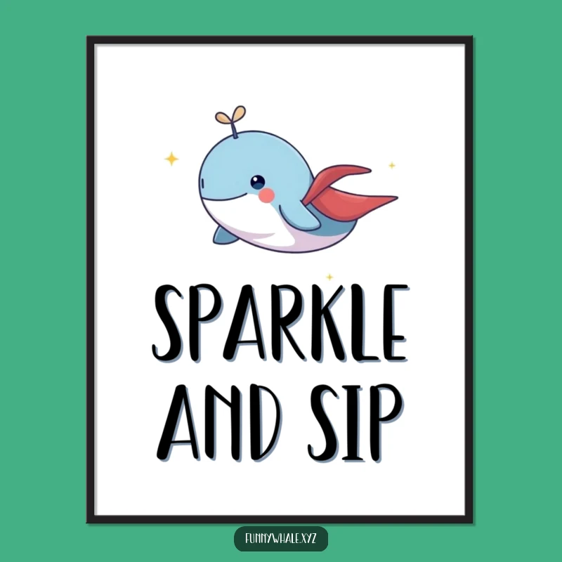 Funny Flying Whale Cape Poster: Add Magical Flair to Your Walls