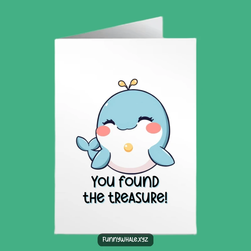 Free Printable Congrats Card: Winked Whale Pearl - Glowing Downloadable Celebration