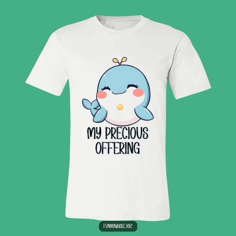 Funny Winking Whale Pearl T-Shirt: Wear Your Inner Radiance