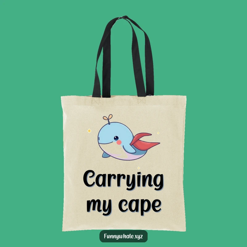 Funny Flying Whale Cape Tote Bag: Carry Your Adventures in Style