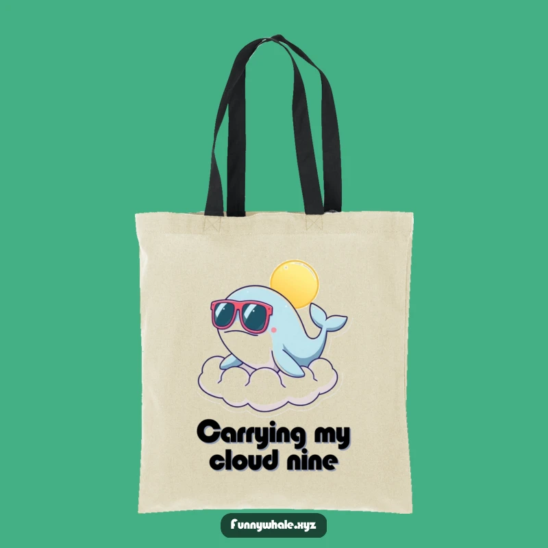 Funny Whale Sunglasses Cloud Tote Bag: Carry Your Sunshine & Essentials