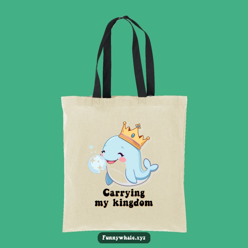 Funny Royal Whale Bubble Tote Bag: Carry Your Majesty!
