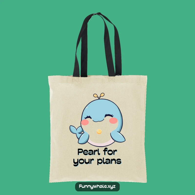 Funny Winking Whale Pearl Tote Bag: Carry Treasures & Smiles